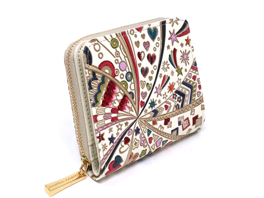 Glossy Hearts Zip Around Bi-Fold Wallet