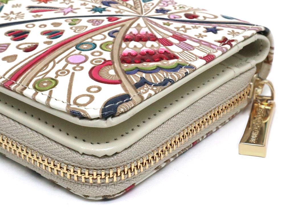 Glossy Hearts Zip Around Bi-Fold Wallet