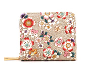Colorful Cherry Blossoms Zip Around Bi-Fold Wallet