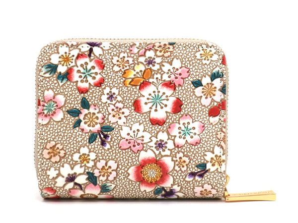 Colorful Cherry Blossoms Zip Around Bi-Fold Wallet