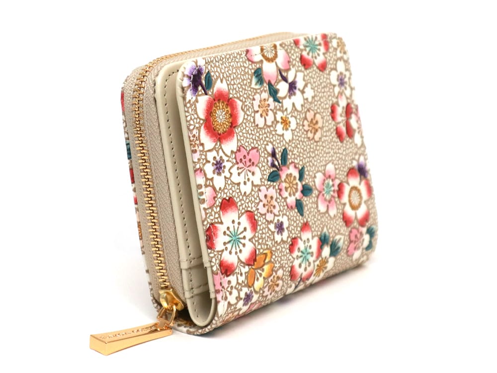 Colorful Cherry Blossoms Zip Around Bi-Fold Wallet