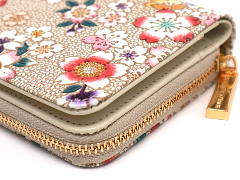 Colorful Cherry Blossoms Zip Around Bi-Fold Wallet