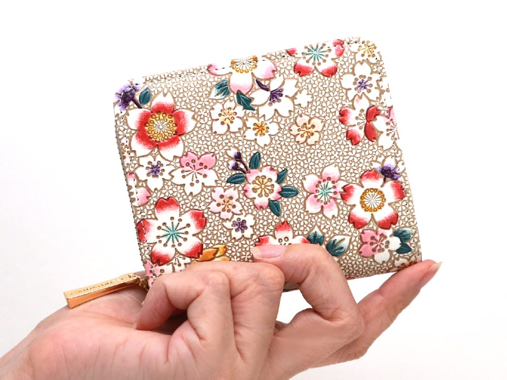 Colorful Cherry Blossoms Zip Around Bi-Fold Wallet