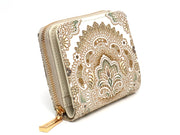Antique Lace (Green) Zip Around Bi-Fold Wallet
