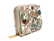 Gears Of Time (Blue-Green) Zip Around Bi-Fold Wallet