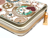 Gears Of Time (Blue-Green) Zip Around Bi-Fold Wallet