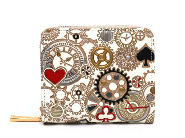 Gears Of Time (Red-Black) Zip Around Bi-Fold Wallet