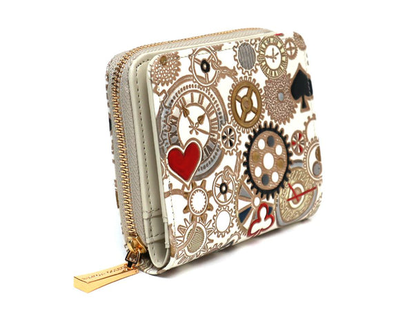 Gears Of Time (Red-Black) Zip Around Bi-Fold Wallet