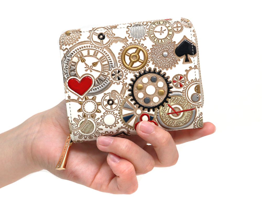 Gears Of Time (Red-Black) Zip Around Bi-Fold Wallet