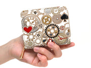 Gears Of Time (Red-Black) Zip Around Bi-Fold Wallet