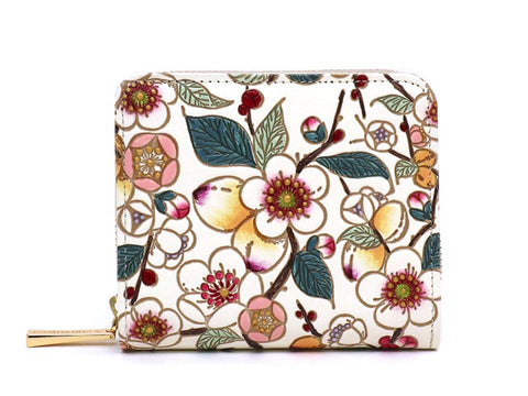 MEIHUA - Plum Blossom Zip Around Bi-Fold Wallet
