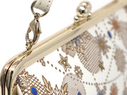 Snow Ornaments (Blue) GAMAGUCHI Clasp Clutch Purse