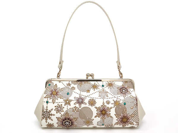 Snow Ornaments (Brown) GAMAGUCHI Clasp Clutch Purse