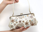 Snow Ornaments (Brown) GAMAGUCHI Clasp Clutch Purse