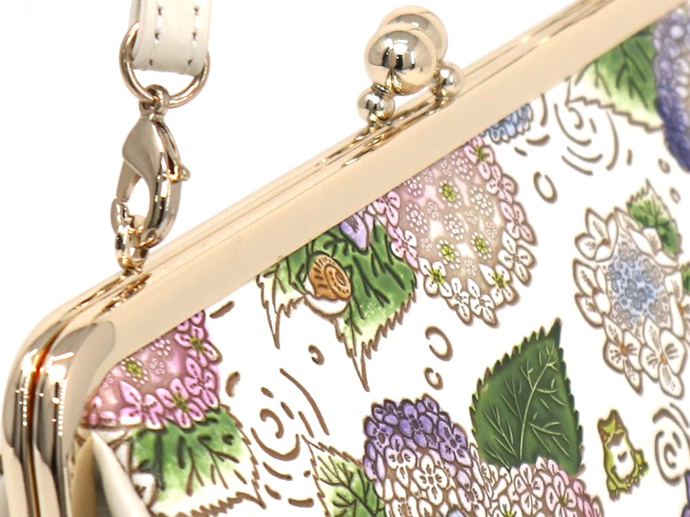 Hydrangeas GAMAGUCHI Clasp Clutch Purse