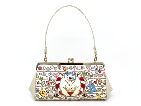 Seaside Bear GAMAGUCHI Clasp Clutch Purse