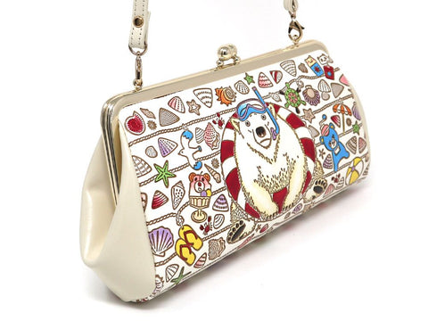 Seaside Bear GAMAGUCHI Clasp Clutch Purse
