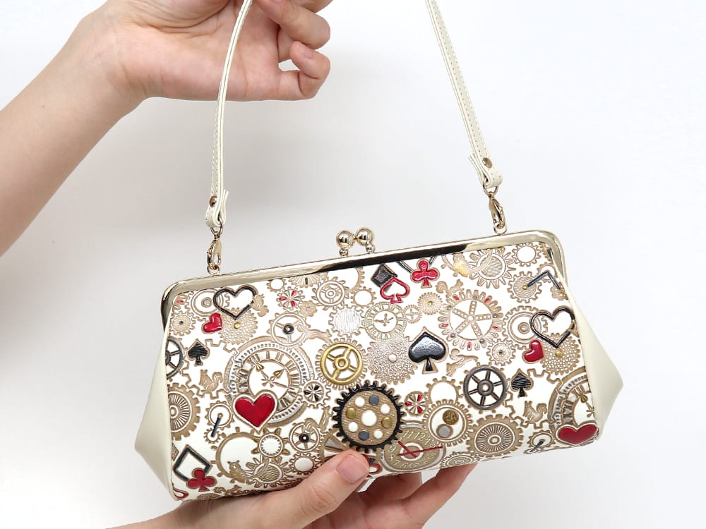Gears Of Time (Red-Black) Clasp Clutch Purse