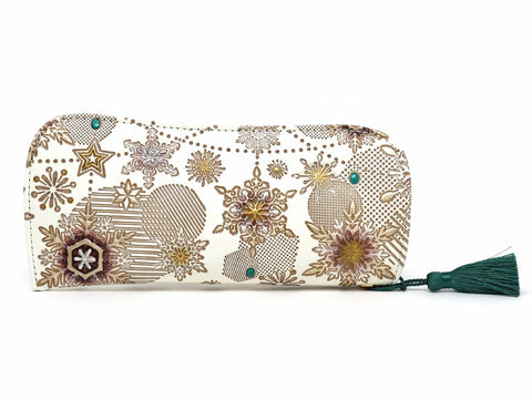Snow Ornaments (Brown) Eyeglasses Case