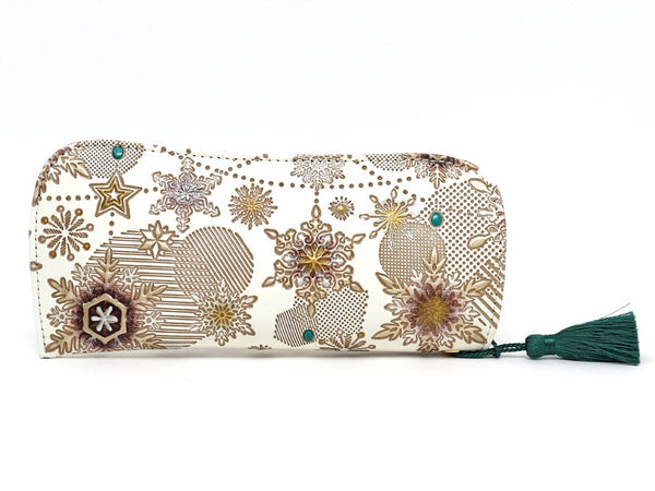 Snow Ornaments (Brown) Eyeglasses Case