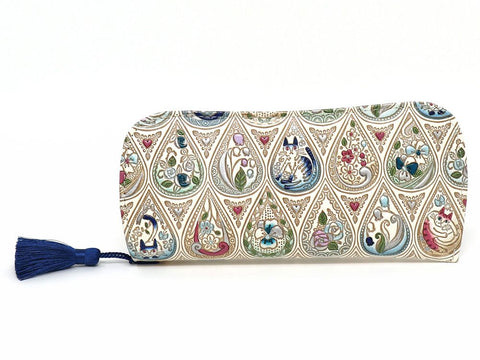 Flowers and Cats (Indigo) Eyeglasses Case