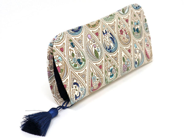 Flowers and Cats (Indigo) Eyeglasses Case
