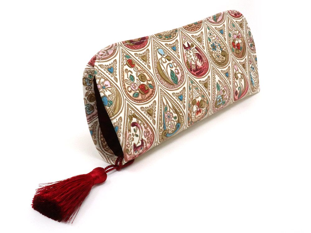 Flowers and Cats (Rose) Eyeglasses Case