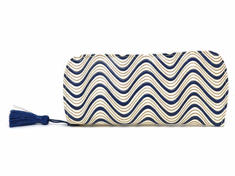 YOKONAMI Waves (Navy) Eyeglasses Case