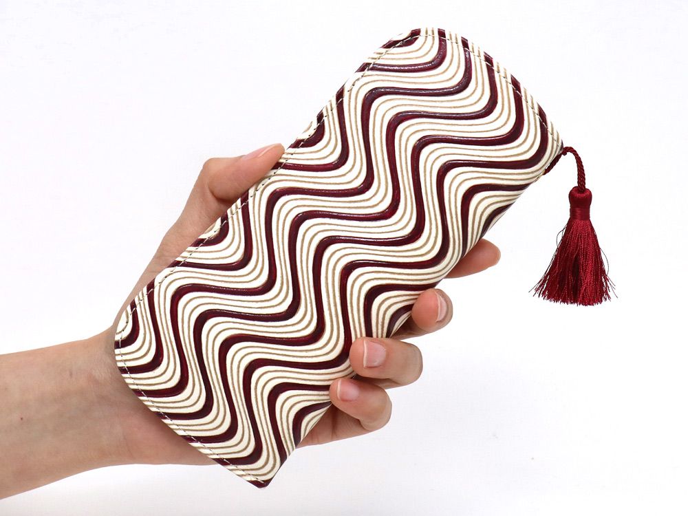 YOKONAMI Waves (Wine) Eyeglasses Case