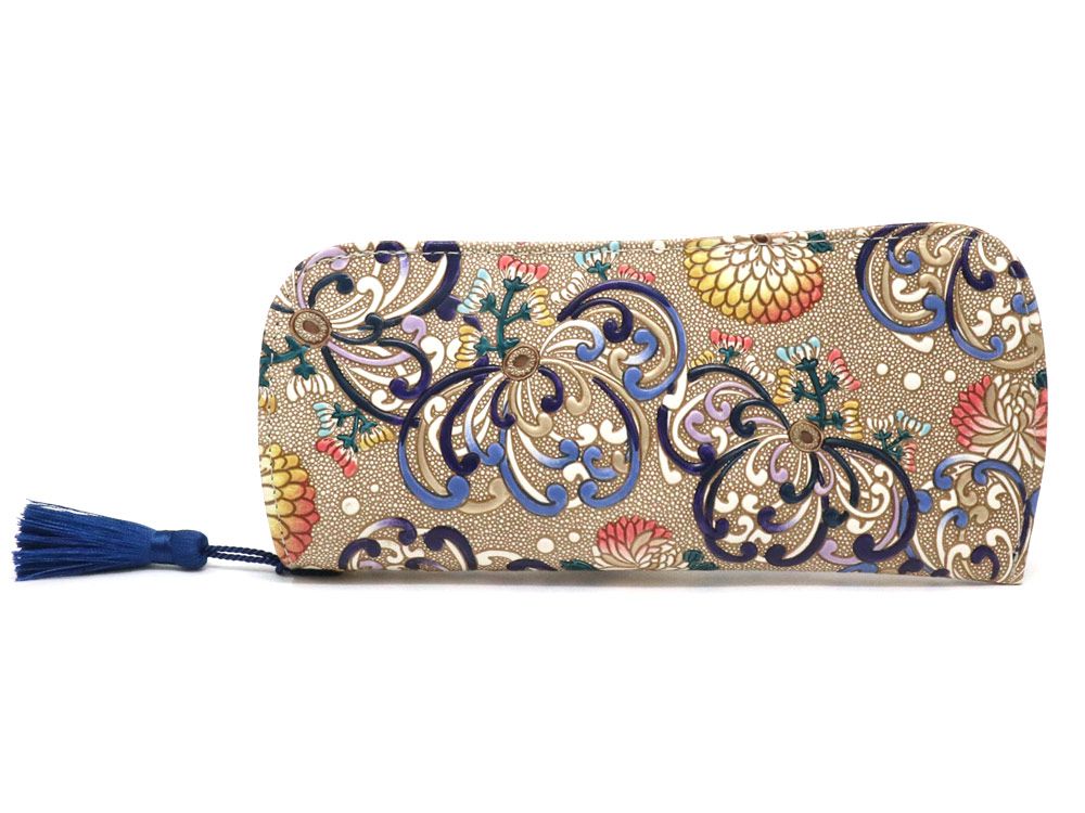 RANGIKU - Firework Chrysanthemums (Blue&Yellow) Eyeglasses Case