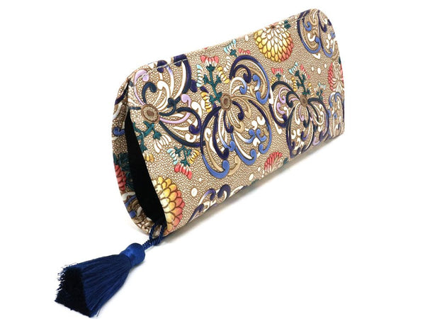 RANGIKU - Firework Chrysanthemums (Blue&Yellow) Eyeglasses Case