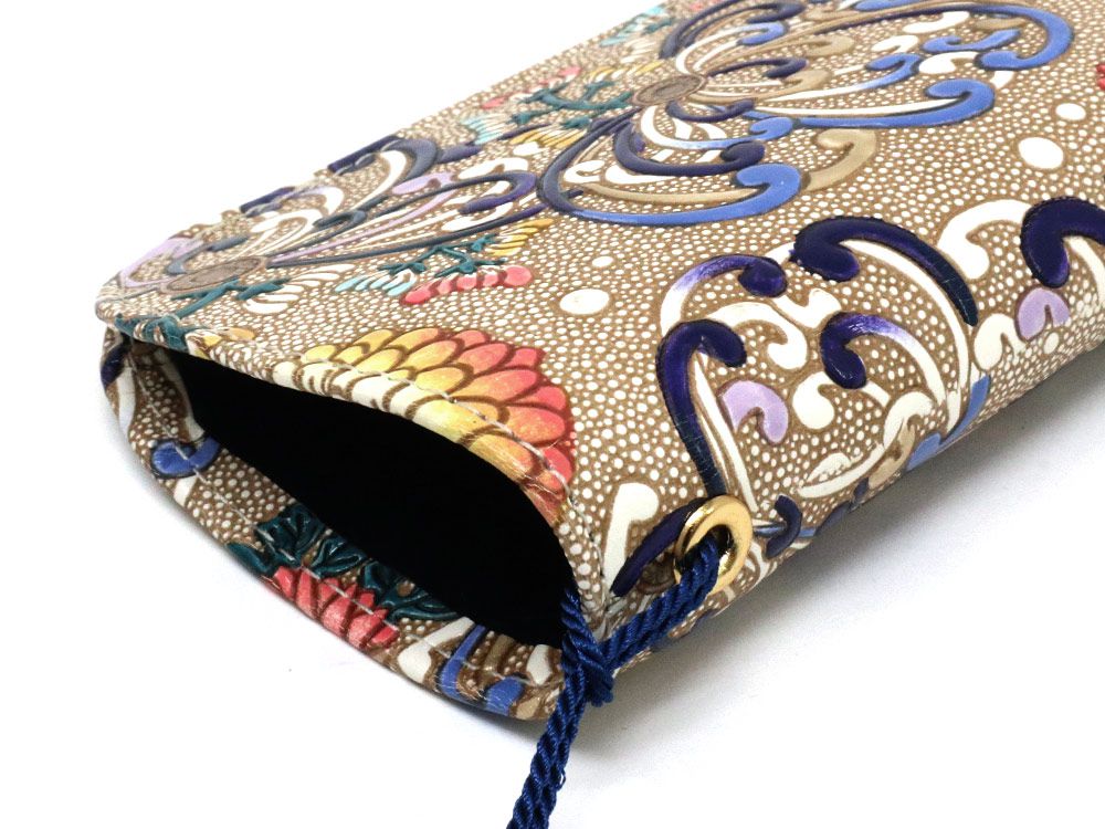 RANGIKU - Firework Chrysanthemums (Blue&Yellow) Eyeglasses Case