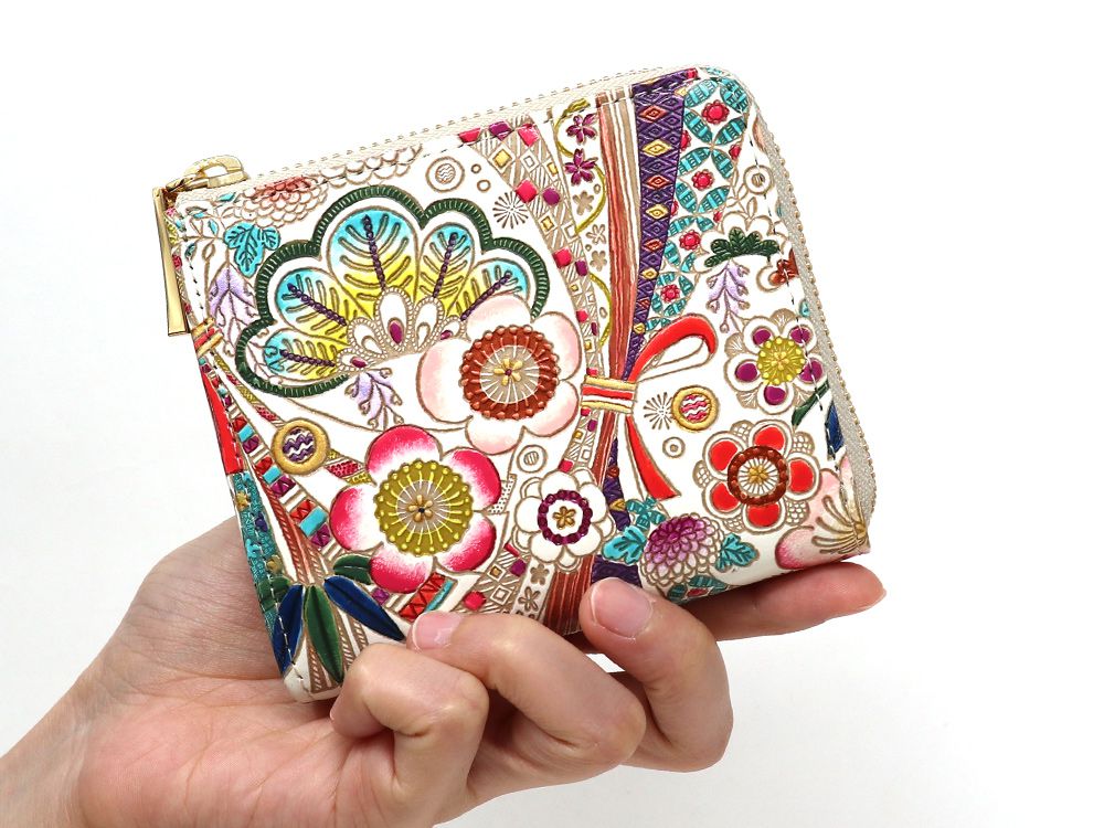 Noshi Ribbons Small Wallet with L-zipper