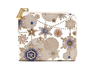 Snow Ornaments (Blue) Small Wallet with L-zipper