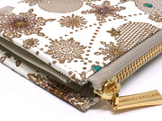 Snow Ornaments (Brown) Small Wallet with L-zipper