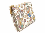 Popcorn Girl (Pastel colors) Small Wallet with L-zipper