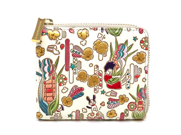 Popcorn Girl (Vitamin colors) Small Wallet with L-zipper
