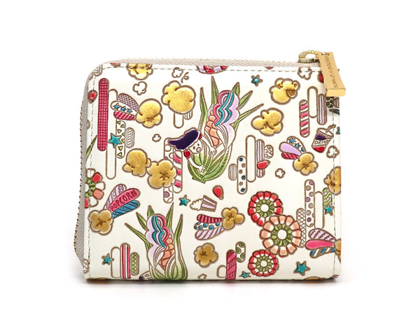 Popcorn Girl (Vitamin colors) Small Wallet with L-zipper