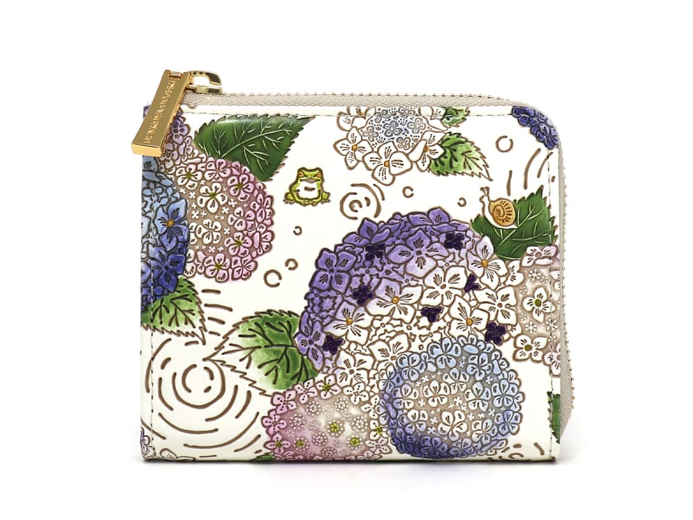 Hydrangeas Small Wallet with L-zipper