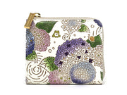 Hydrangeas Small Wallet with L-zipper