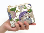 Hydrangeas Small Wallet with L-zipper
