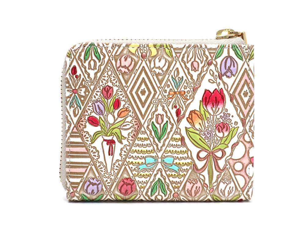 Tulips Small Wallet with L-zipper