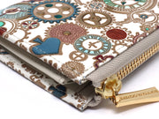 Gears Of Time (Blue-Green) Small Wallet with L-zipper