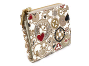 Gears Of Time (Red-Black) Small Wallet with L-zipper