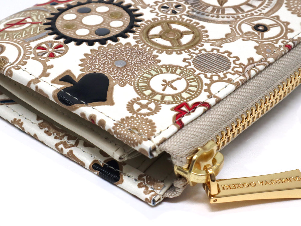 Gears Of Time (Red-Black) Small Wallet with L-zipper