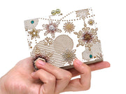 Snow Ornaments (Brown) Small GAMAGUCHI Trifold Wallet