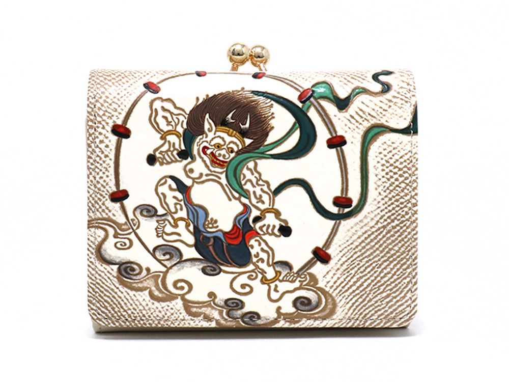 FUJIN RAIJIN - Gods of Wind and Thunder Small GAMAGUCHI Trifold Wallet