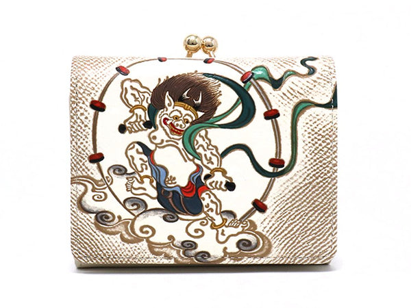 FUJIN RAIJIN - Gods of Wind and Thunder Small GAMAGUCHI Trifold Wallet