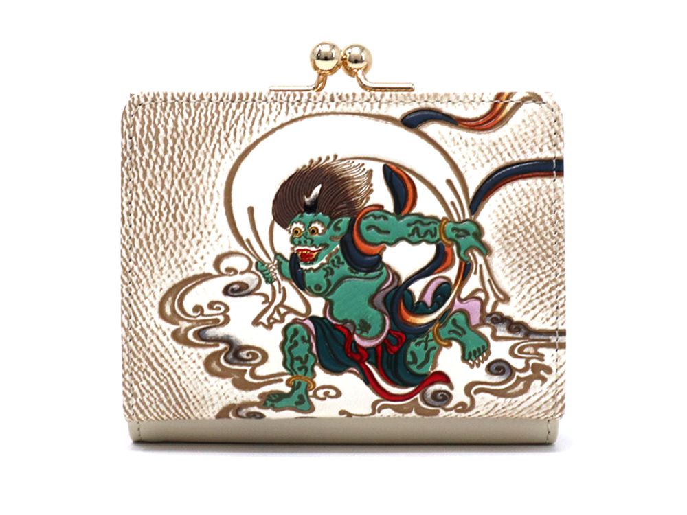 FUJIN RAIJIN - Gods of Wind and Thunder Small GAMAGUCHI Trifold Wallet