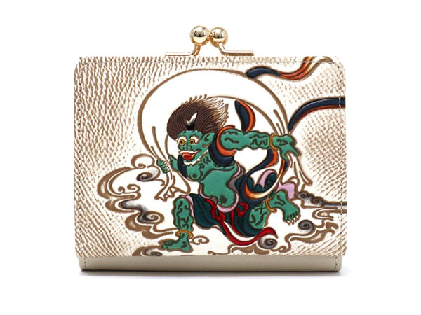 FUJIN RAIJIN - Gods of Wind and Thunder Small GAMAGUCHI Trifold Wallet